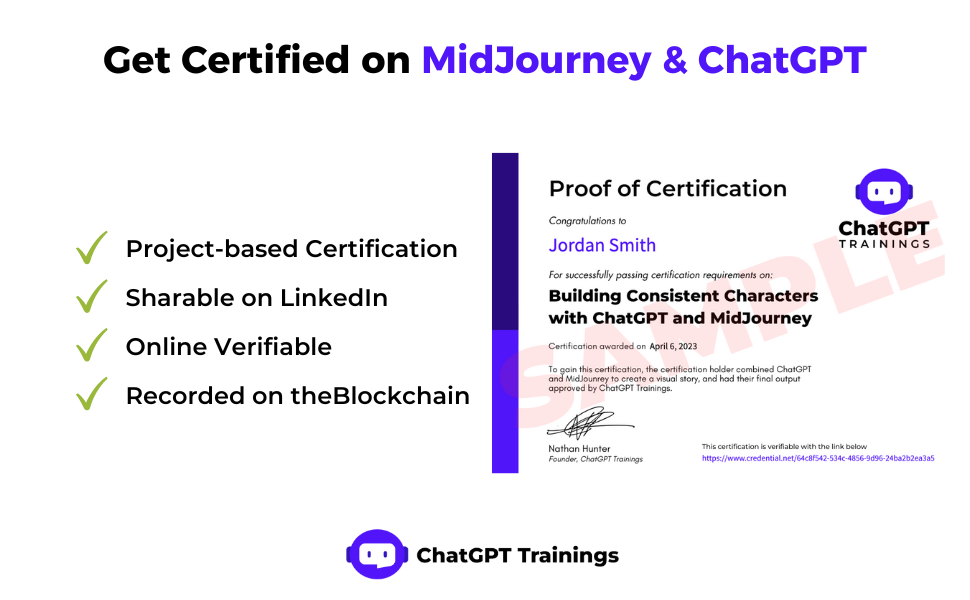 Get certified on MidJourney and ChatGPT