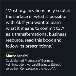 Endorsement quote from Marco Iansiti, HBS professor and author
