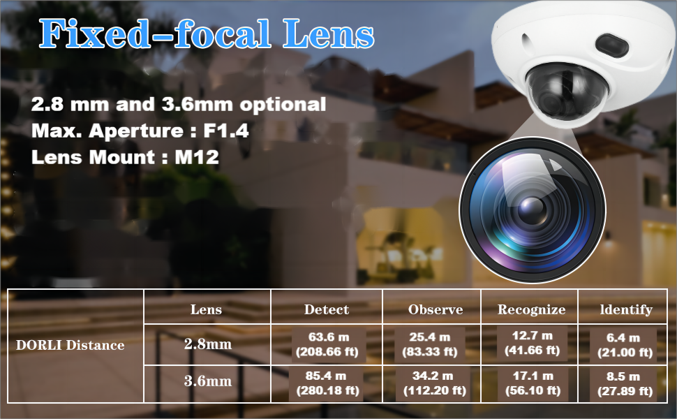 Fixed-focal lens 2.8mm and 3.6mm optaonal DAHUA IPC-HDBW3541F-AS-S2