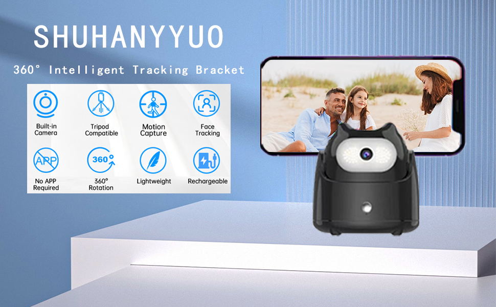 360 ° intelligent automatic face tracking phone holder compatible with all video applications